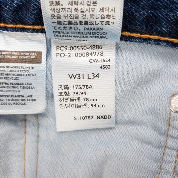 Levi’s 550 Relaxed Fit Straight Leg Jeans Men’s 31x34 Dark Wash Blue Workwear - Picture 9 of 13